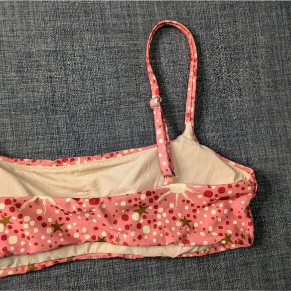 Carolina K Arianna Bikini Top Small Pink Constellation Sun Moon Stars Polka Swim - Picture 7 of 11